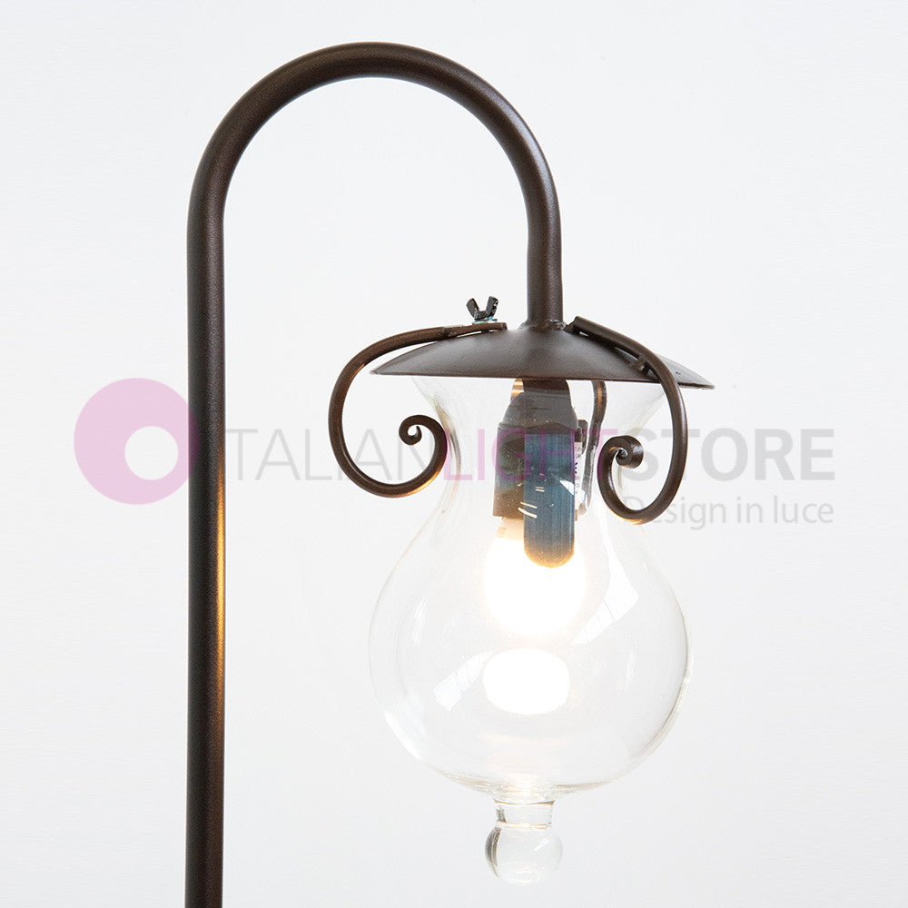 GOCCIA Lampioncino Rustico in Ferro Battuto H. 100 Cm