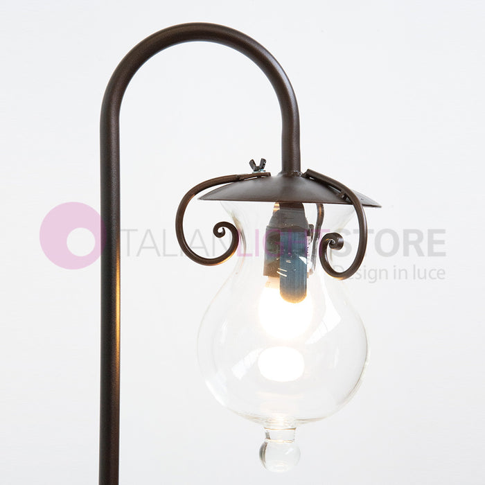 GOCCIA Lampioncino Rustico in Ferro Battuto H. 100 Cm