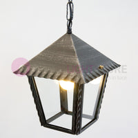 HEIDI Lanterna L. 21 con Catena in Ferro Battuto Design Rustico