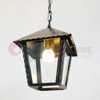 HEIDI Lanterna L. 21 con Catena in Ferro Battuto Design Rustico