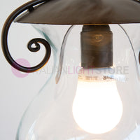 GOCCIA Sospensione con Catena in Ferro Battuto Vetro D.15