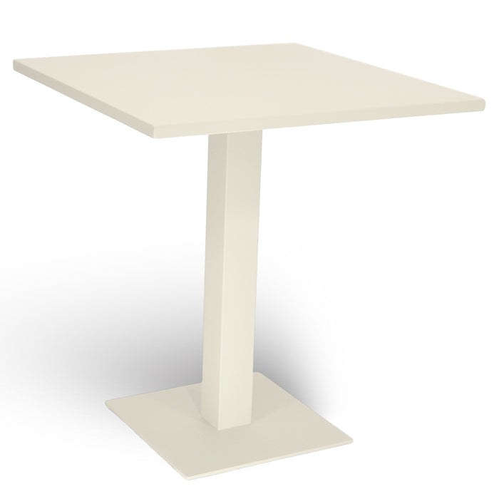 Tavolo da bar bianco panna cm 70 x cm 70 con piano in alluminio verniciato x 3