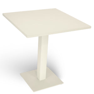 Tavolo da bar bianco panna cm 70 x cm 70 con piano in alluminio verniciato x 3