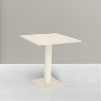 Tavolo da bar bianco panna cm 70 x cm 70 con piano in alluminio verniciato x 3