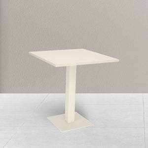 Tavolo da bar bianco panna cm 70 x cm 70 con piano in alluminio verniciato x 3