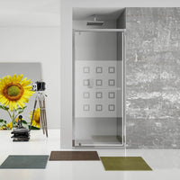 New plus - porta battente 87-91 cm vetro serigrafato 6 mm, h. 1,95