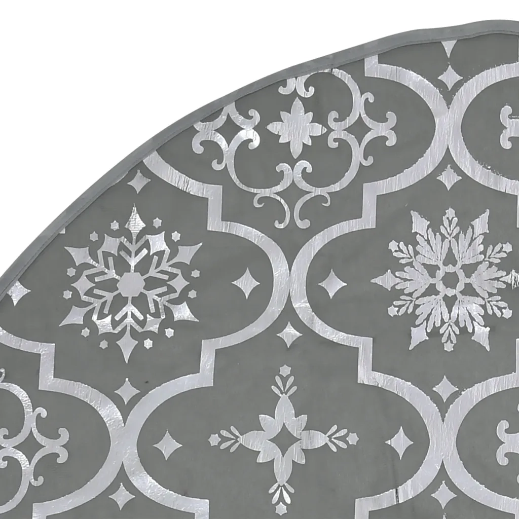 Gonna Albero Natale Raffinata con Calza Grigia Tessuto 122 cm CFW1242264