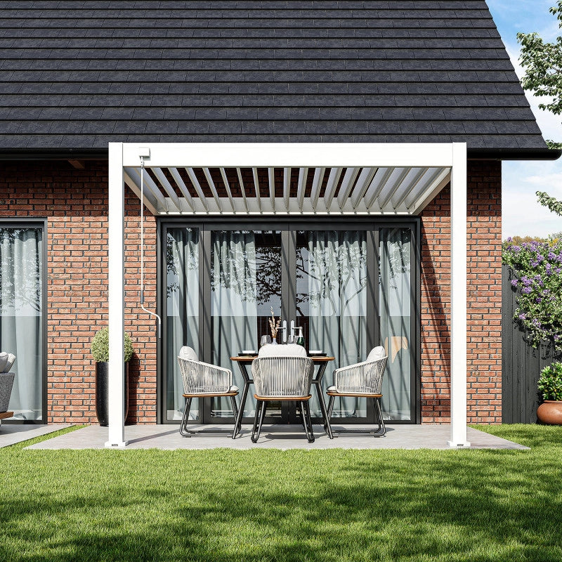 Pergola Bioclimatica Ombréa VS 3x3M addossata – Bianca (Versione2