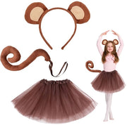 Costume da orso Halloween - Costume da orso - Orsetto con coda lunga - Tutu - Misura unica per bambini e adulti