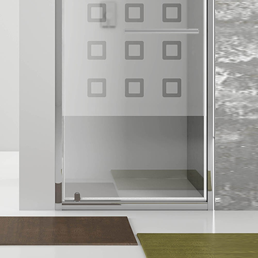 New plus - porta battente 87-91 cm vetro serigrafato 6 mm, h. 1,95