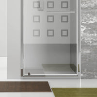 New plus - porta battente 87-91 cm vetro serigrafato 6 mm, h. 1,95