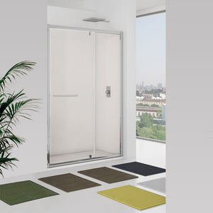 Porta battente e fisso 117-121 cm, vetro trasparente 6 mm, h. 1,95 new plus