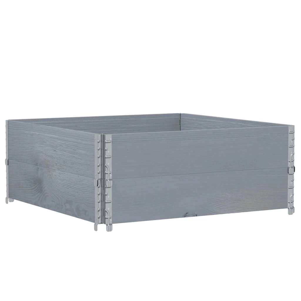 Vassoio per fioriera aiuola rialzata piante fiori terrazza giardino 100 x 100 cm legno massello di pino grigio 02_0037242