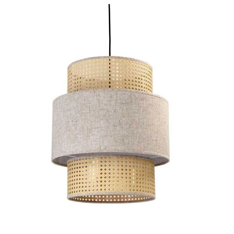 LAMPADARIO STILE INDUSTRIAL 40X44,5 CM CON PARALUME CREMA E BIANCO