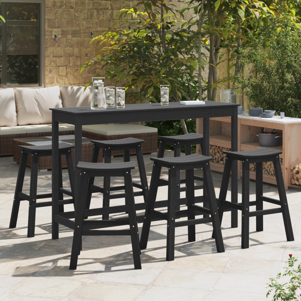 Sgabelli da Bar  9 pz Nero HDPE