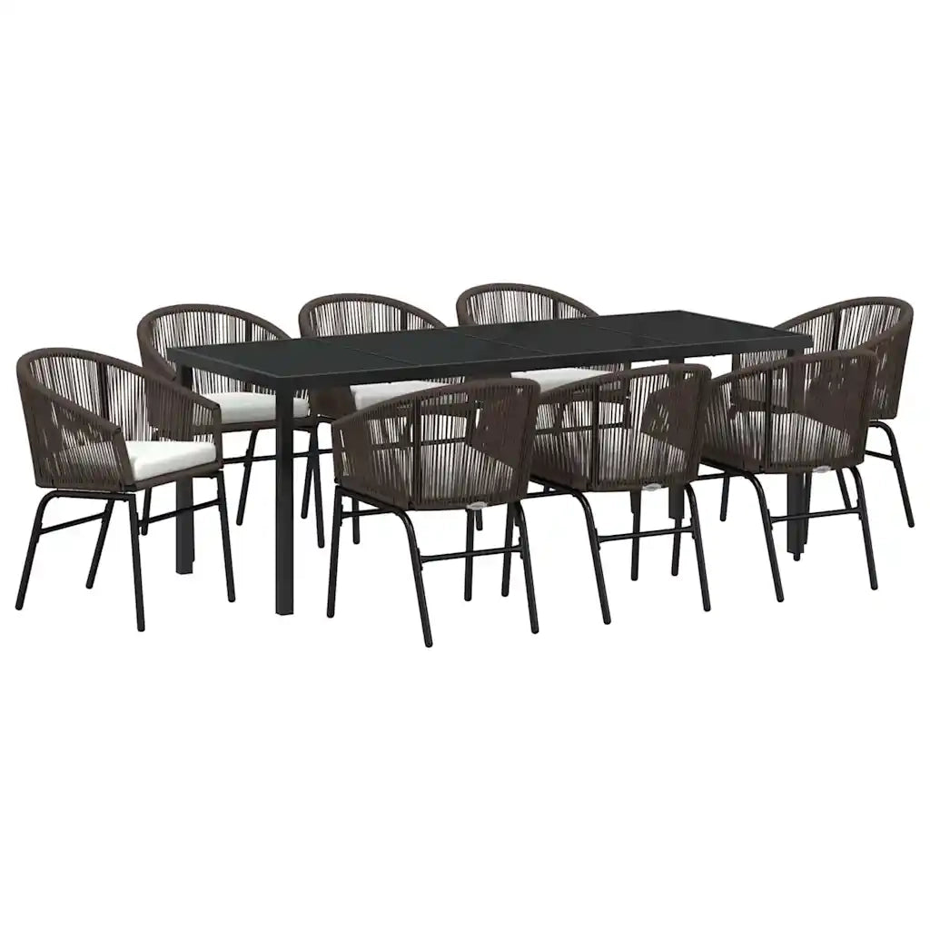 Set da Pranzo per Giardino 9 pcs Marrone 3379358