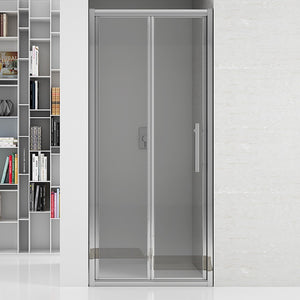 New plus - porta soffietto 87-91 cm vetro trasparente 6mm, h. 1,95