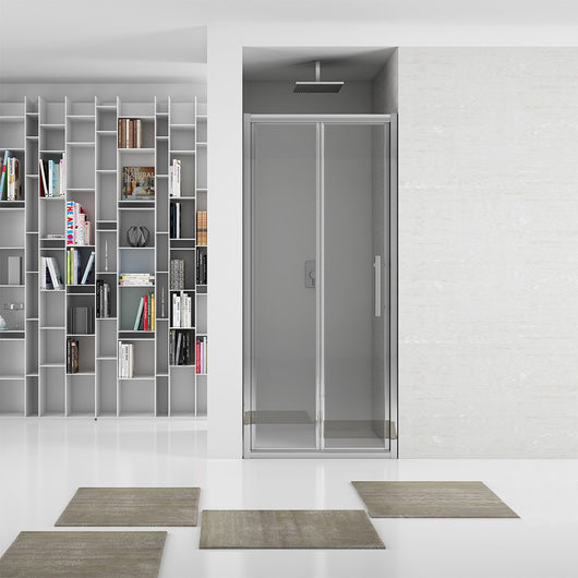 New plus - porta soffietto 87-91 cm vetro trasparente 6mm, h. 1,95