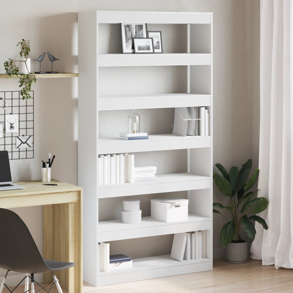 Libreria Bianca Bianca Legno ingegnerizzato 100 x 30 x 198 cm