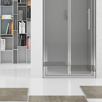 New plus - porta soffietto 87-91 cm vetro trasparente 6mm, h. 1,95