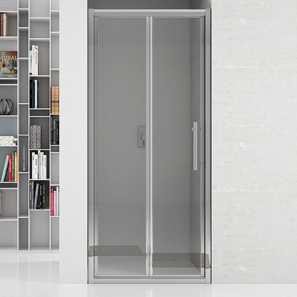 New plus - porta soffietto 97-101 cm vetro trasparente 6 mm, h. 1,95