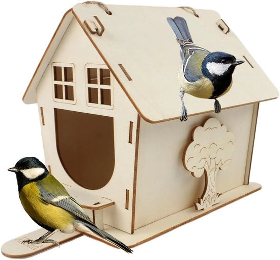 Kit per costruire un nido di uccello per adulti – Pacchetto di falegnameria all'aperto per hobby – Nido di uccello appeso per decorazione di giardino – Kit per nidi di uccello per adulti