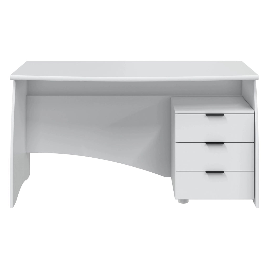 Azziz, Scrivania 3 Cassetti, 136x67x72h cm Bianco Opaco