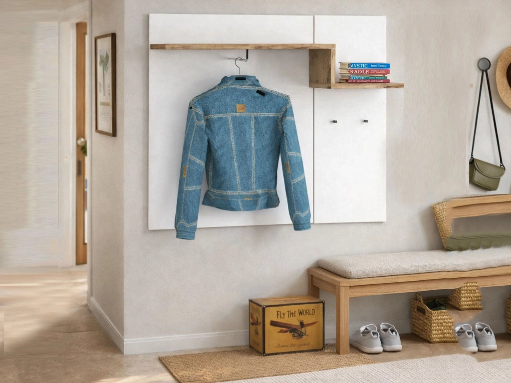 Mugello, Mobile da Ingresso 2 Ripiani Made in Italy, 120x30x100h cm Bianco Lucido
