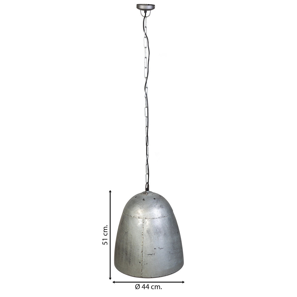 Plafoniera metallo grigio 44x44x51
