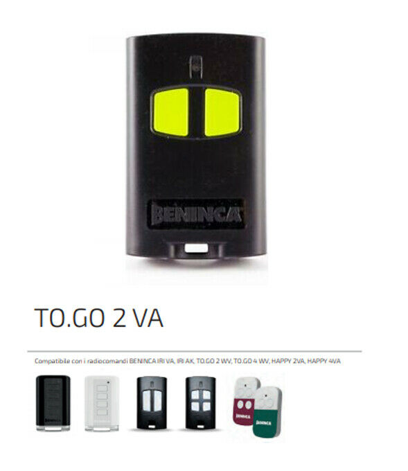 TOGO 2VA 9863173 TELECOMANDO RADIOCOMANDO TRASMETTITORE BENINCA 2 CH EX TOGO 2WV