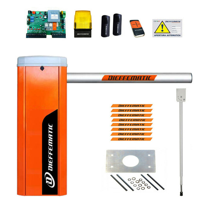 KIT AUTOMAZIONE BARRIERE BARRIERA ASTA 6 METRI MT AUTOMATICA STRADALE 24V MOTORE
