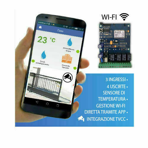 MODULO SCHEDA CENTRALE WIFI WI-FI PER CONTROLLO GARAGE BASCULANTE SEZIONALE BOX