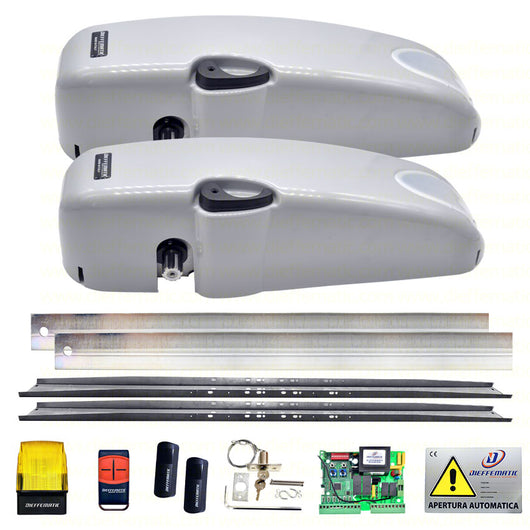 KIT AUTOMAZIONE BASCULANTE CONTRAPPESO 2 MOTORI LAMPEGGIANTE FOTOCELLULE SBLOCCO