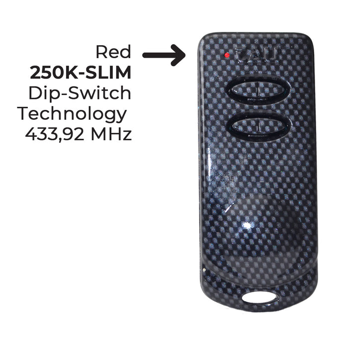 TELECOMANDO TRASMETTITORE TAU P-250K-SLIM K-SLIM 12 DIP SWITCH BICANALE 433,92