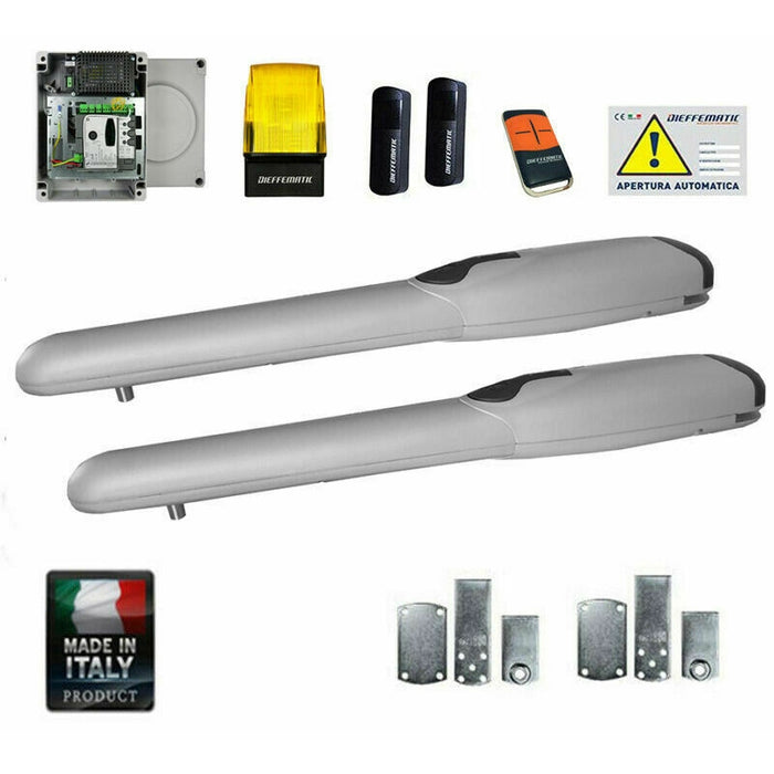 KIT COMPLETO AUTOMAZIONE CANCELLO A 2 ANTE BATTENTI 24v APRICANCELLO