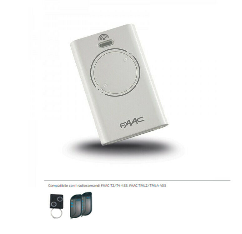 TELECOMANDO TRASMETTITORE RADIOCOMANDO ORIGINALE FAAC XT2 433 SLH LR 787007 2 CH