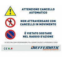 CARTELLO AMMONITORE MONITORE SEGNALAZIONE CANCELLO AUTOMAZIONE AUTOMATICO