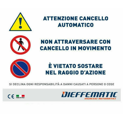 CARTELLO AMMONITORE MONITORE SEGNALAZIONE CANCELLO AUTOMAZIONE AUTOMATICO