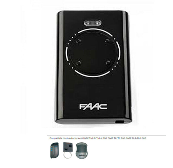 TELECOMANDO RADIOCOMANDO TRASMETTITORE FAAC XT4868SLH XT4 868 7870101 NERO BLACK