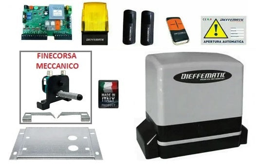 Kit Set Automazione Cancello Apricancello Anta Scorrevole 220V 230V Motore 600Kg