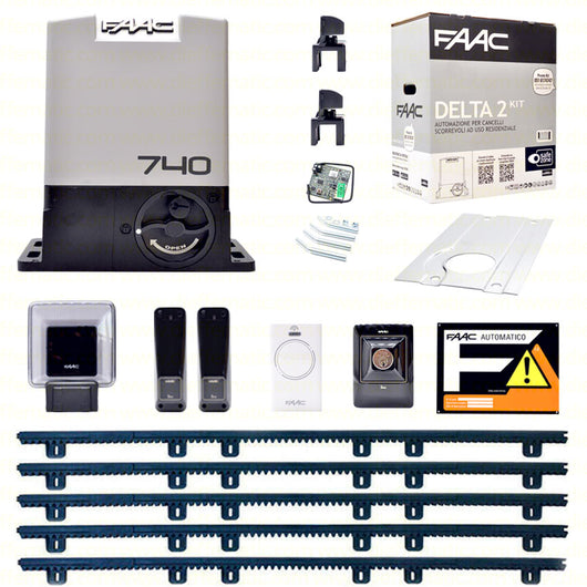 FAAC DELTA 2 KIT 740 5 METRI CREMAGLIERA NYLON AUTOMAZIONE CANCELLO SCORREVOLE
