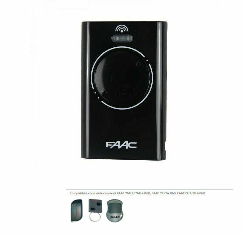 TELECOMANDO TRASMETTITORE FAAC XT2 868 SLH LR ROLLING CODE 7870091 NERO