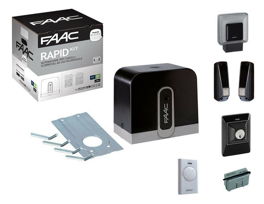 KIT AUTOMAZIONE PER CANCELLI SCORREVOLI 24V CYCLO FAAC C721 800KG AUTOMATISMI
