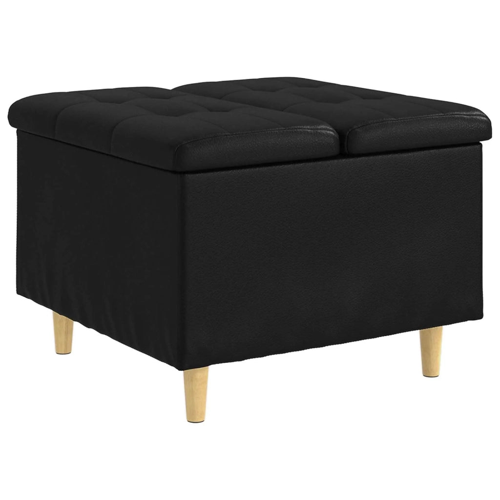 Pouf contenitore Nero 60 x 60 x 45 cm Pelle sintetica
