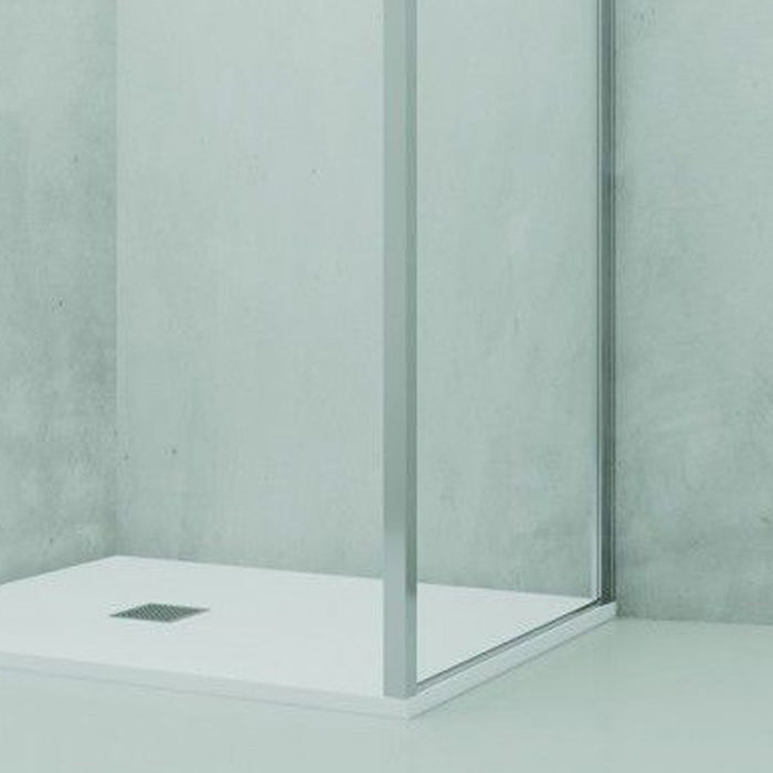 Parete fissa 87-89 cm vetro trasparente 6 mm, h. 1,95 da abbinare ad una porta - new plus