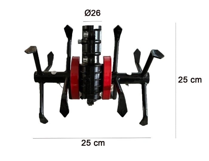 Gruppo Zappetta Decespugliatore Slim Motozappa 9 Denti Ø26 mm per Orto Fresa Universale 07493