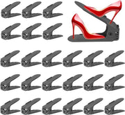 Set di Raccordi per Scarpe Regolabili da 24 - Organizzatore per Scarpe Spaziale, 4 Livelli, Non-Slittante, Raccordi per Scarpe Stivale (Grigio Scuro)
