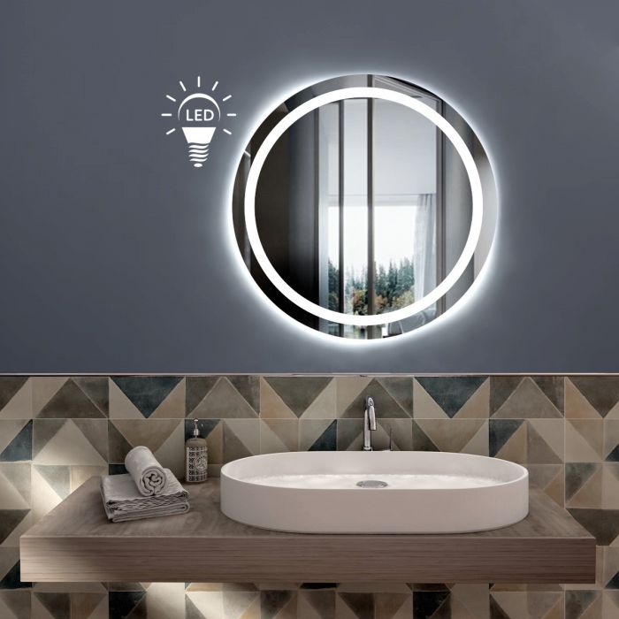 Specchio da Bagno Tondo diametro 60 cm Made Italy