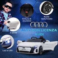 Macchina Elettrica per Bambini Licenza Audi RS con Telecomando Bianca e Nero
