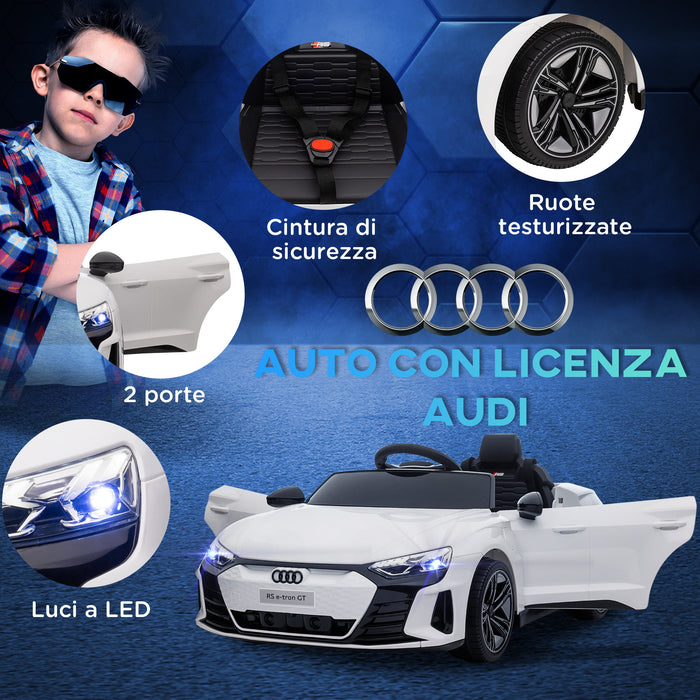 Macchina Elettrica per Bambini Licenza Audi RS con Telecomando Bianca e Nero